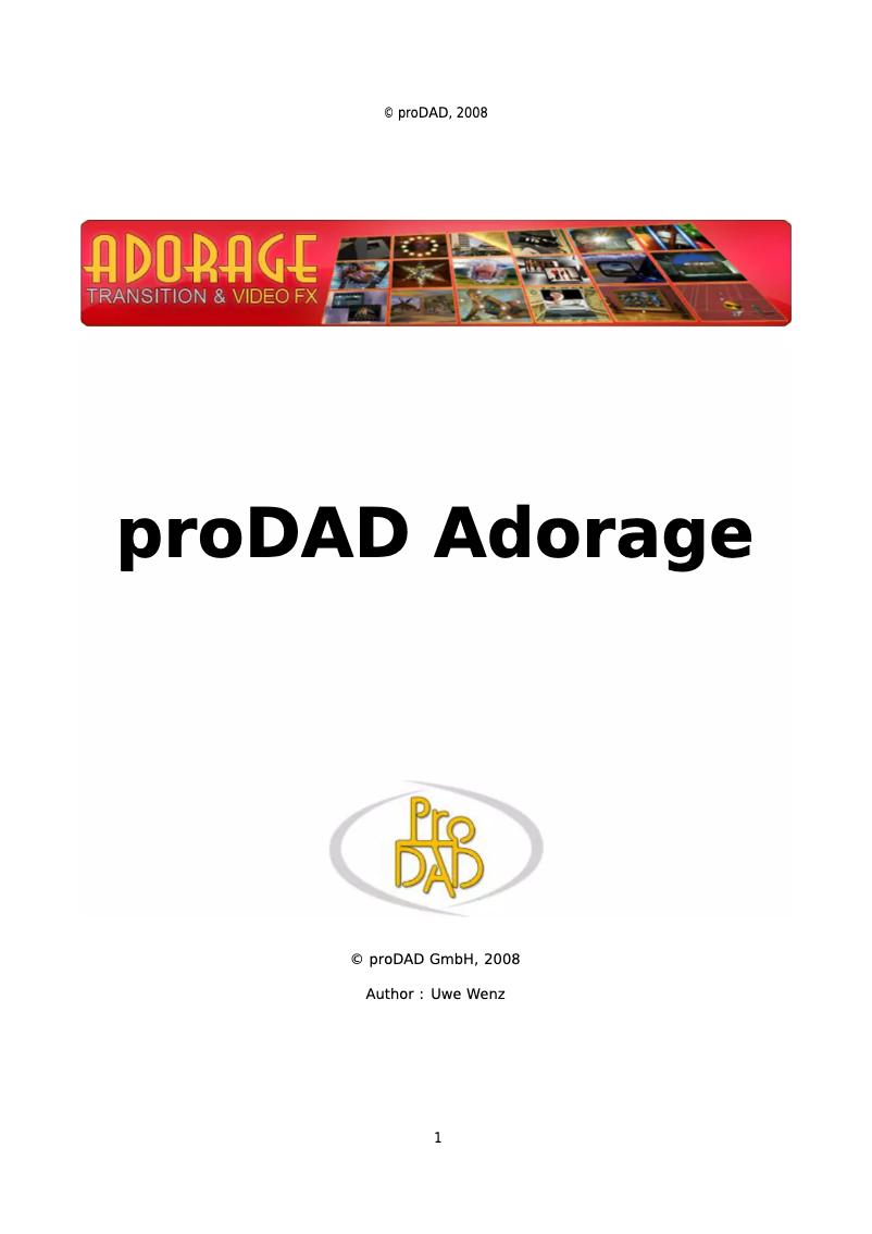 Image de la première page du manuel de l'appareil Adorage