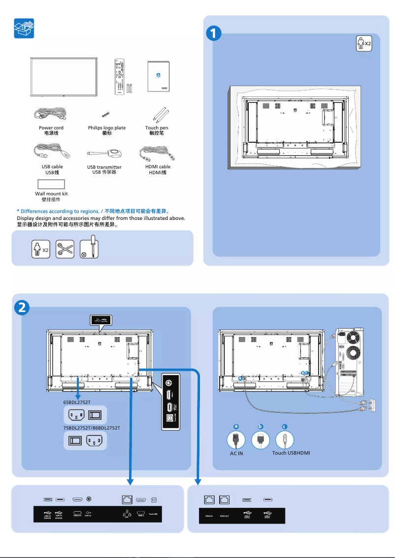 Page n°1 - Guide de démarrage rapide Philips 65BDL2752T