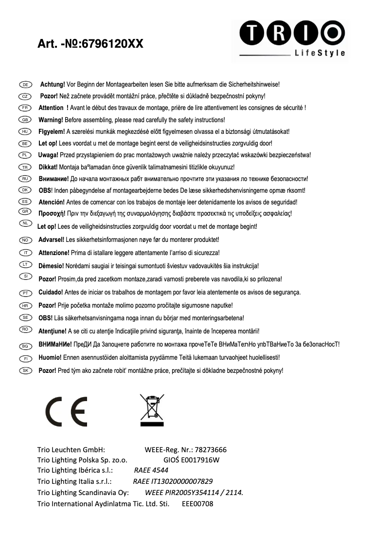 Image de la première page du manuel de l'appareil Denver 679612007