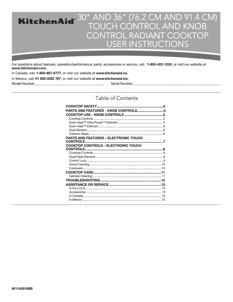 Page n°1 - Manuel d'utilisation et d'entretien KitchenAid KCES950KBL