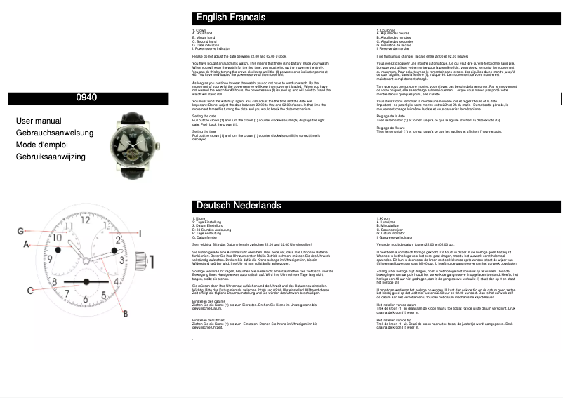 Page n°1 - Manuel utilisateur Davis 0940
