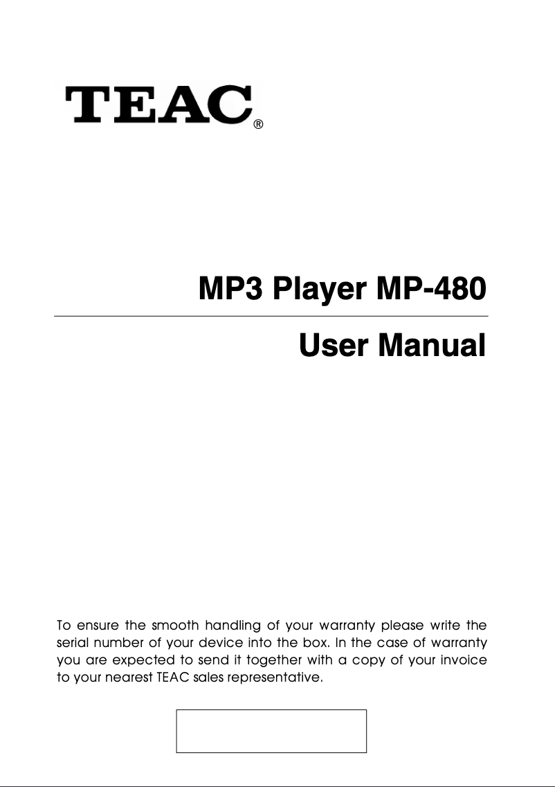 Imagen de la primera página del manual del dispositivo MP-480