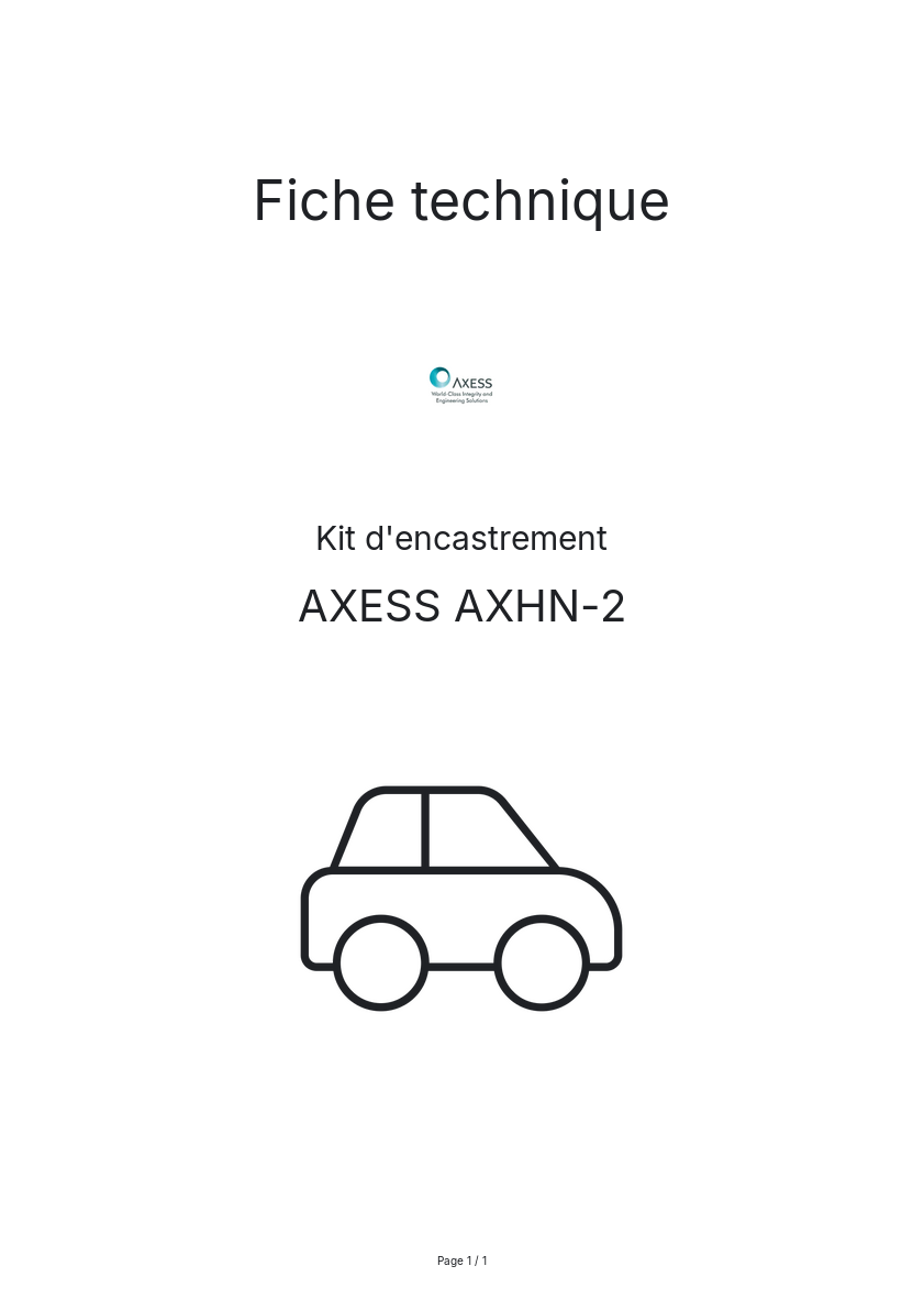 Page n°1 - Fiche technique AXESS AXHN-2