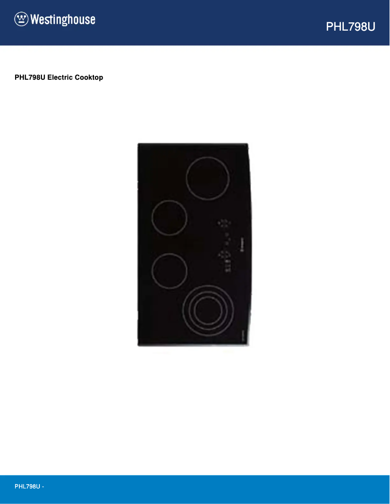 Page n°1 - Manuel utilisateur Westinghouse PHL798U