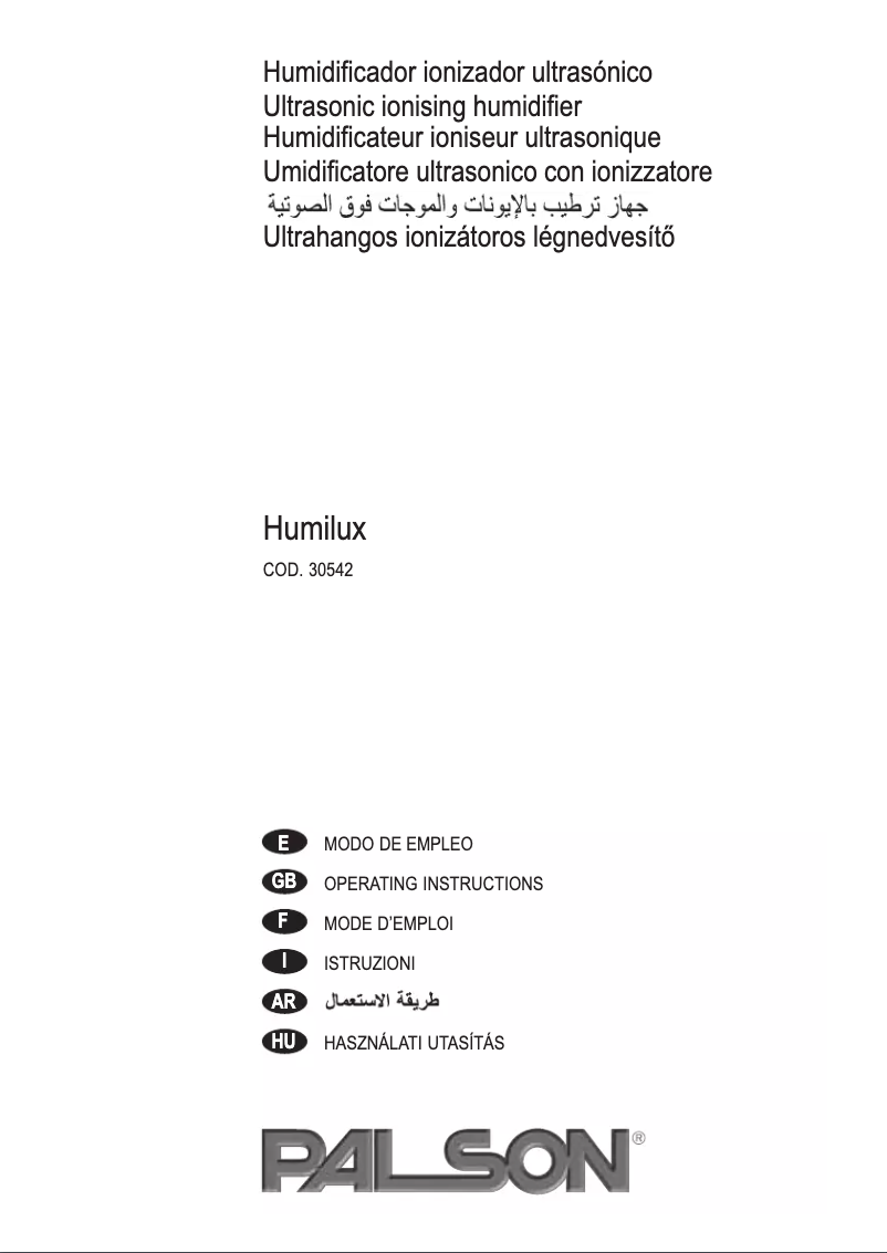 Page n°1 - Manuel utilisateur Palson Humilux 30542