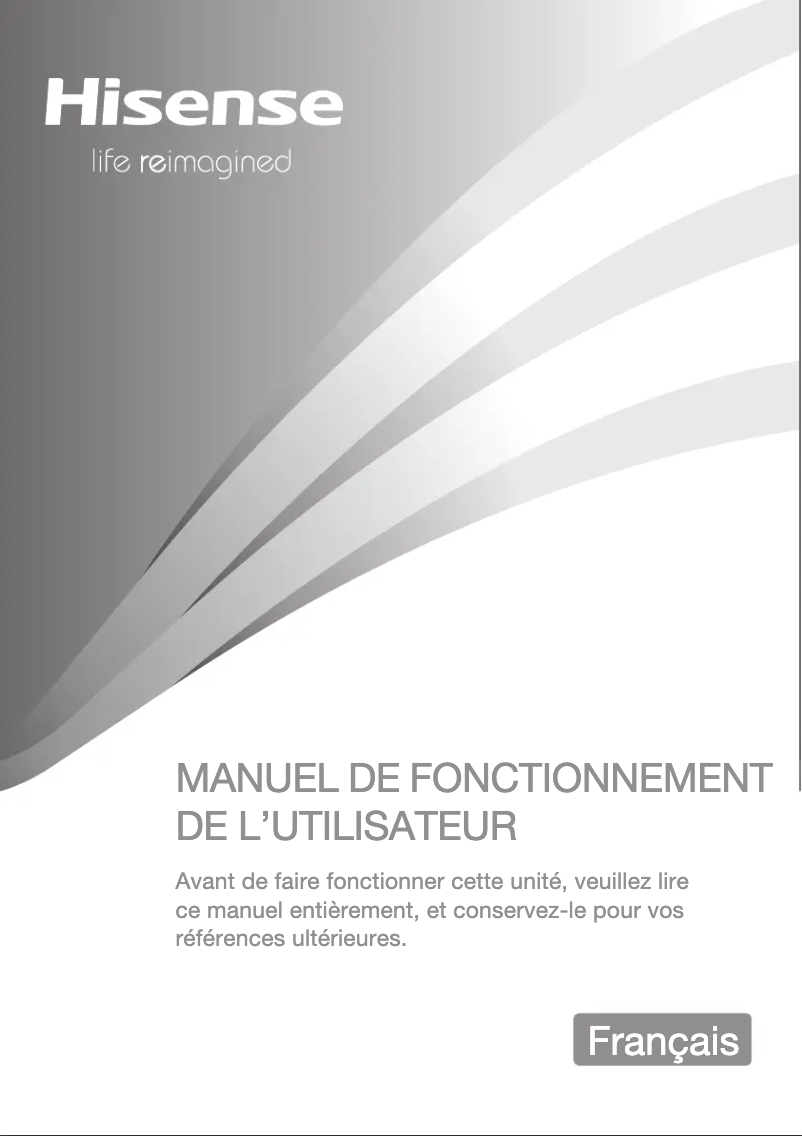 Page 1 de la notice Manuel utilisateur Hisense DCGE801