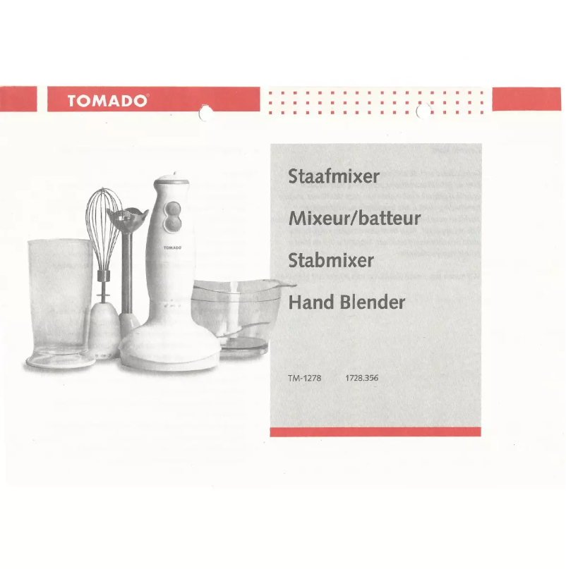 Page 1 de la notice Manuel utilisateur Tomado TM-1278