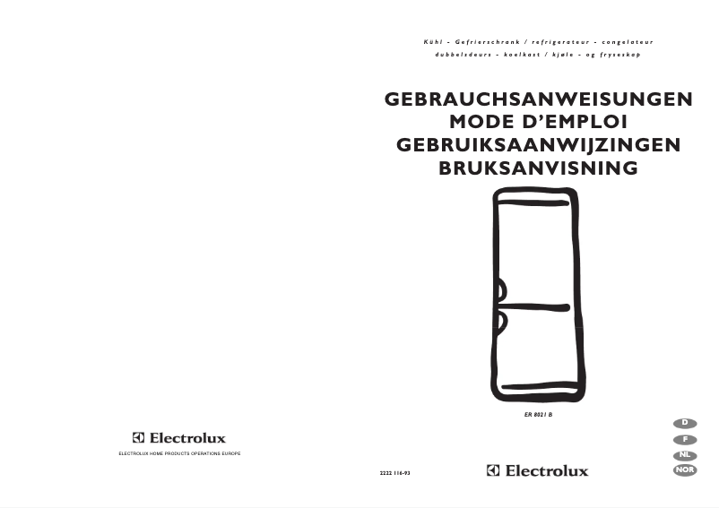 Image de la première page du manuel de l'appareil ER 8021 B