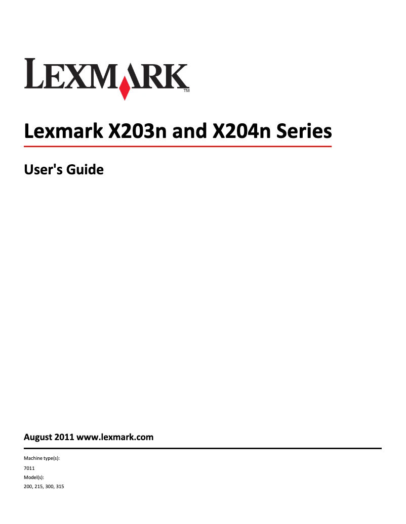 Image de la première page du manuel de l'appareil X203