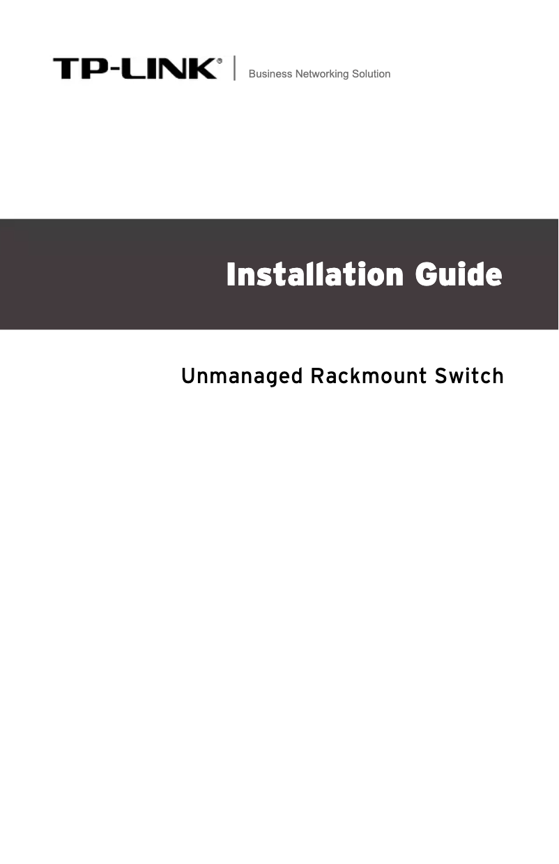 Page n°1 - Guide d'installation TP-Link TL-SG105