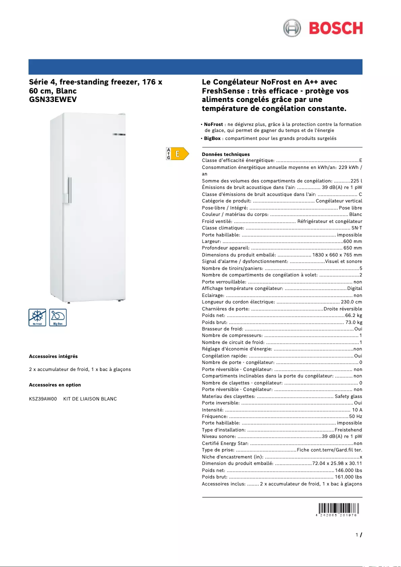 Image de la première page du manuel de l'appareil GSN33EWEV