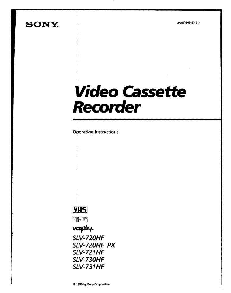Página 1 del manual Manual de usuario Sony SLV-730HF