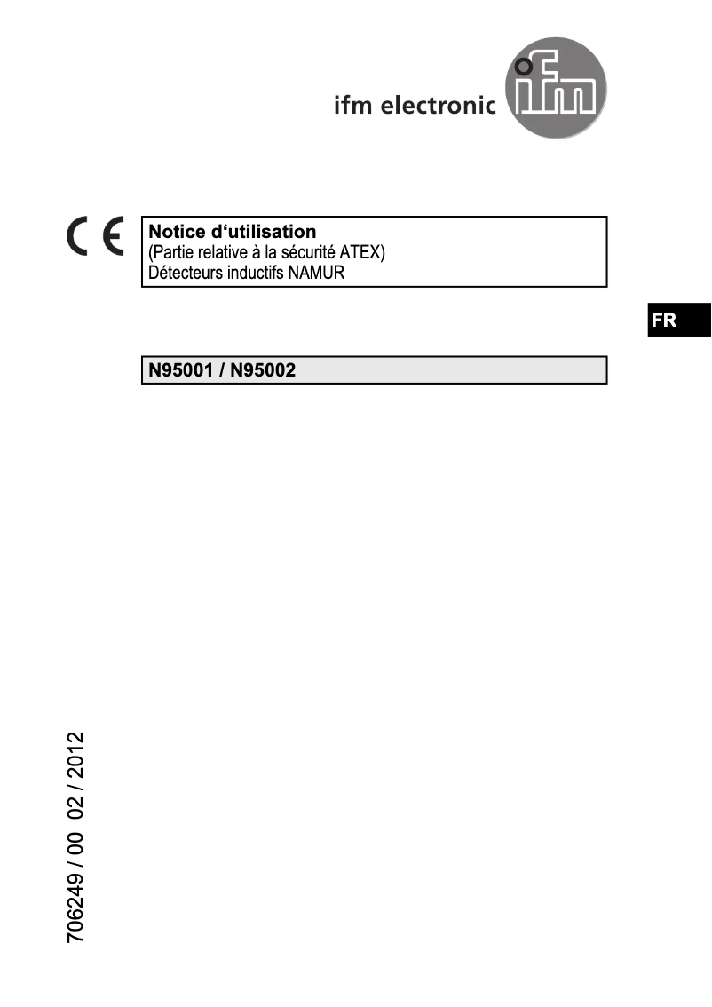 Page n°1 - Manuel utilisateur IFM N95002