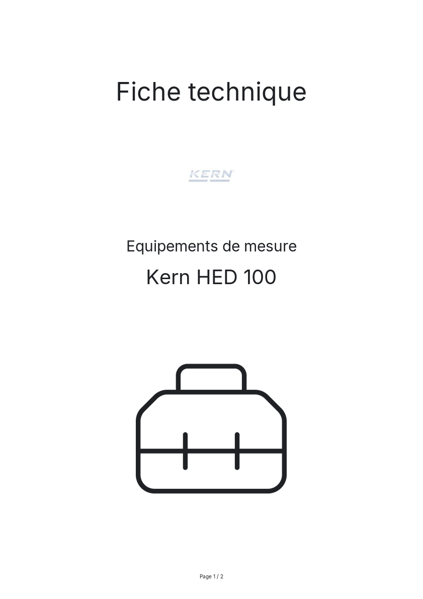 Page n°1 - Fiche technique Kern HED 100