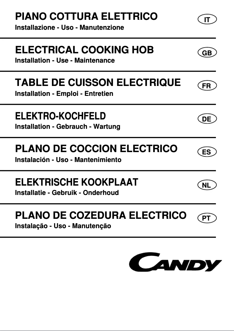 Page n°1 - Manuel utilisateur Candy PC PDE 32 X