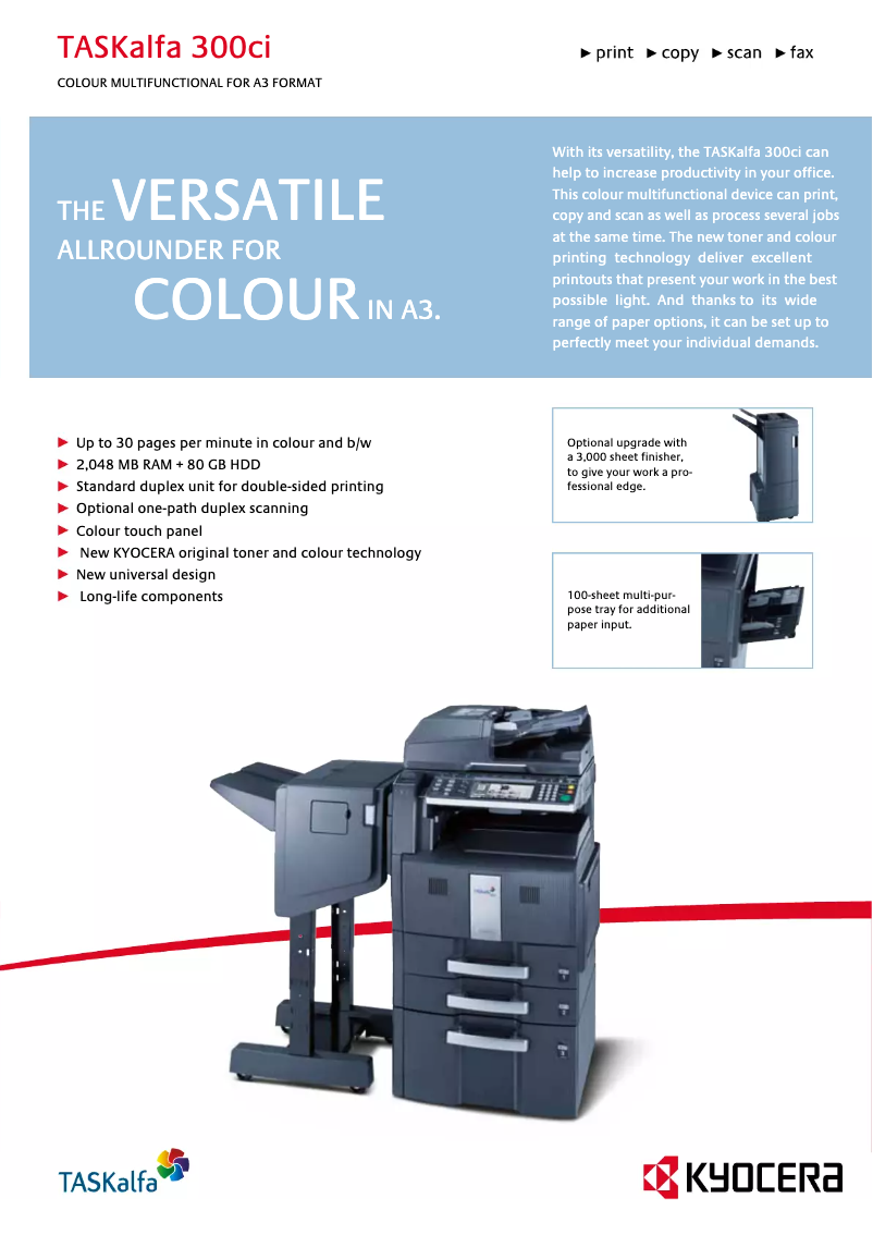 Image de la première page du manuel de l'appareil TASKalfa 300ci