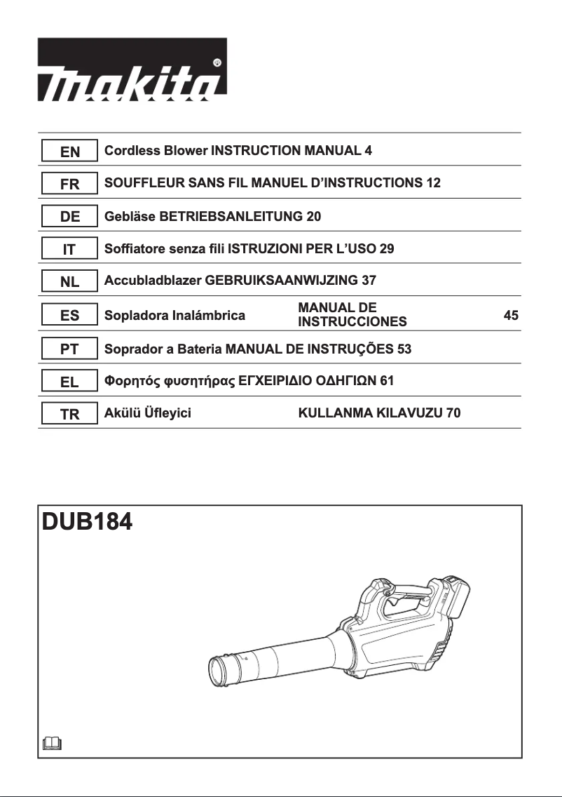 Page n°1 - Manuel utilisateur Makita DUB184PT4J