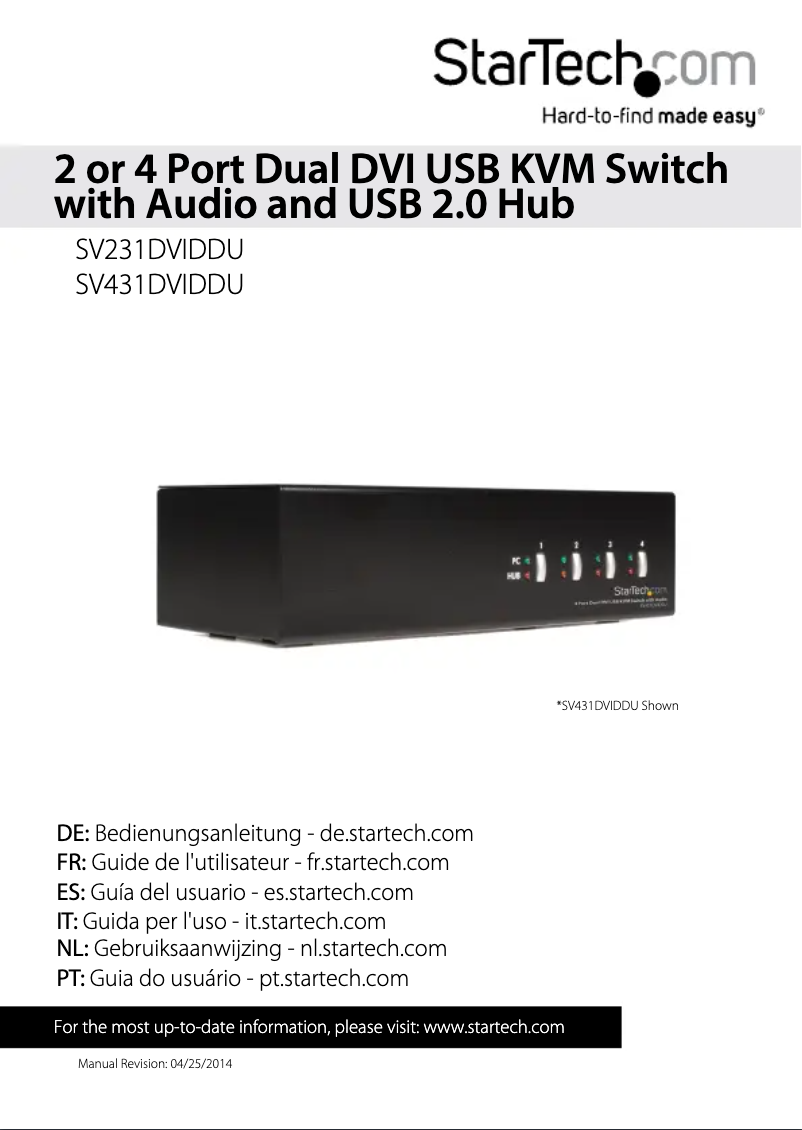 Page n°1 - Manuel utilisateur StarTech.com SV231DVIDDU