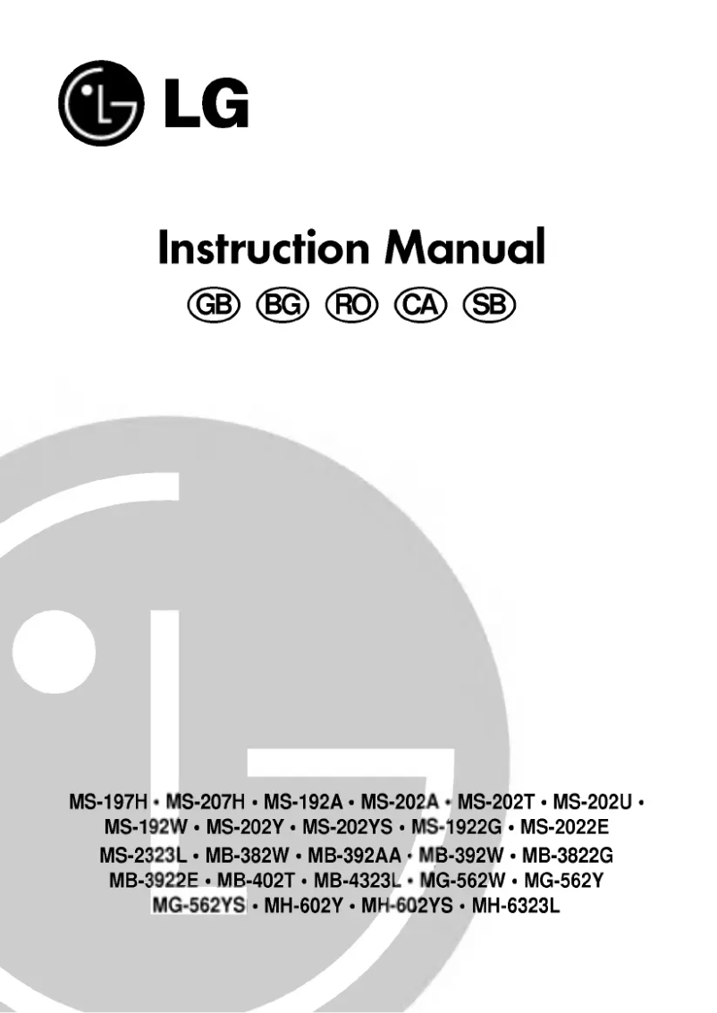 Page n°1 - Manuel utilisateur LG MS-2323L