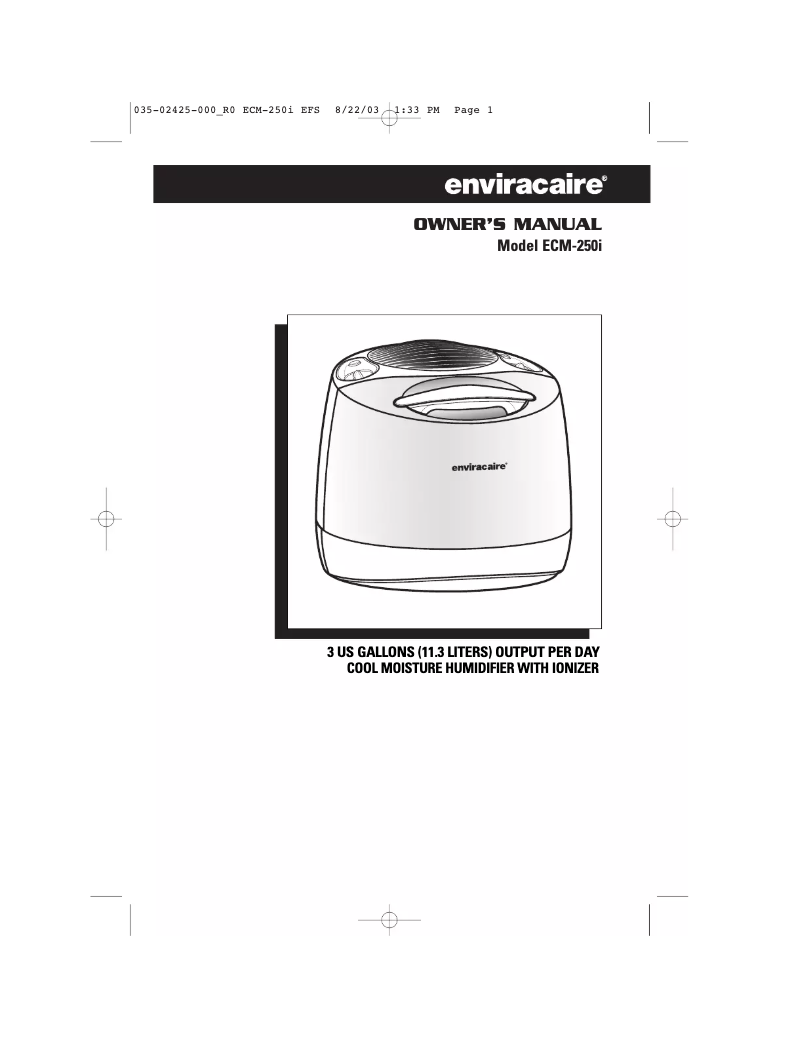 Image de la première page du manuel de l'appareil ECM-250i