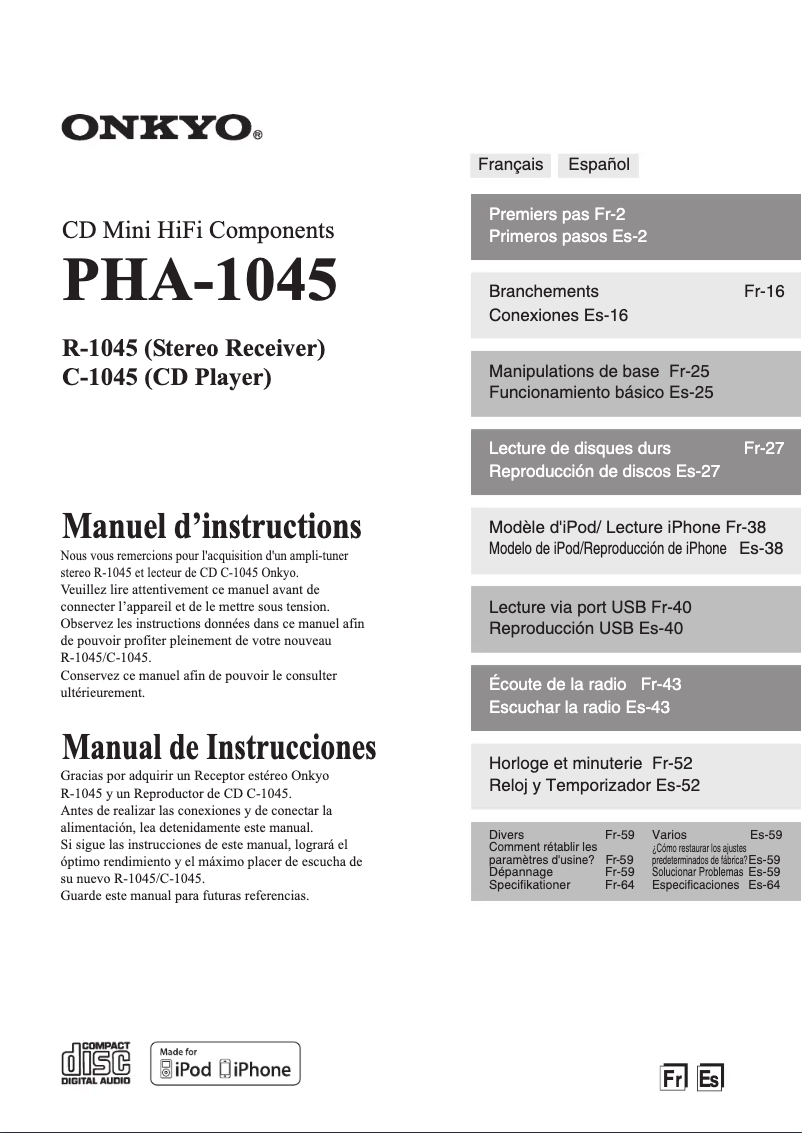 Image de la première page du manuel de l'appareil CS-1045