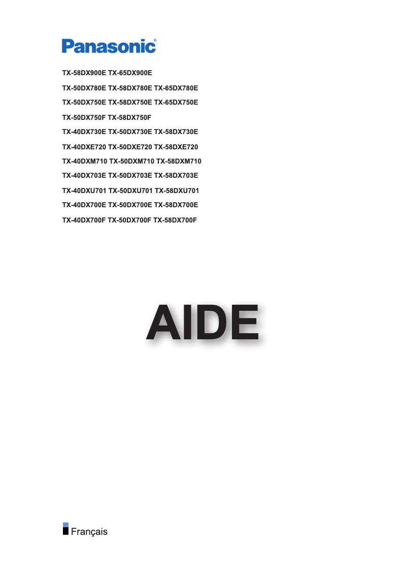 Page 1 de la notice Manuel utilisateur Panasonic TX-40DX730E