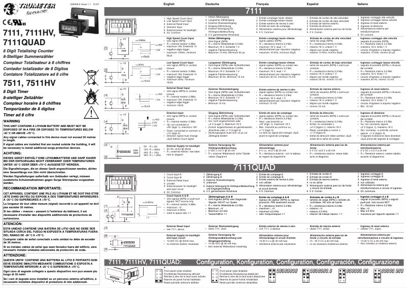 Page 1 de la notice Manuel utilisateur Trumeter 7111HV