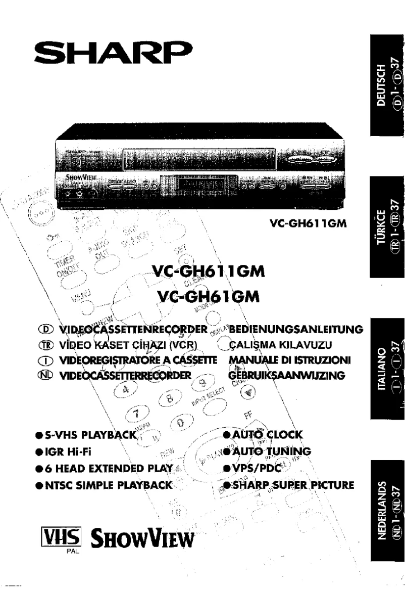 Page n°1 - Manuel utilisateur Sharp VC-GH61