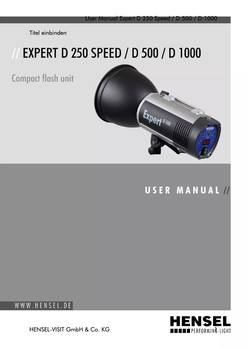 Imagen de la primera página del manual del dispositivo Expert D 250 Speed