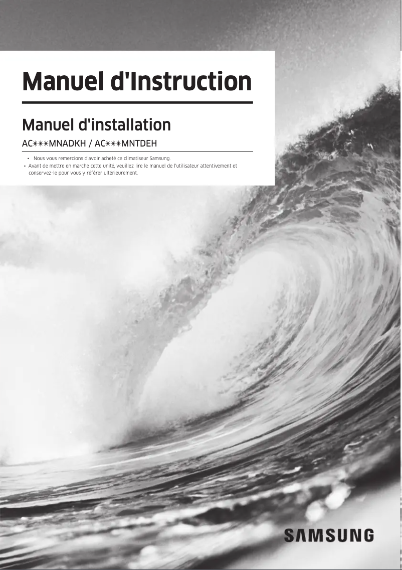 Page n°1 - Guide d'installation Samsung AC052MNADKH/EU