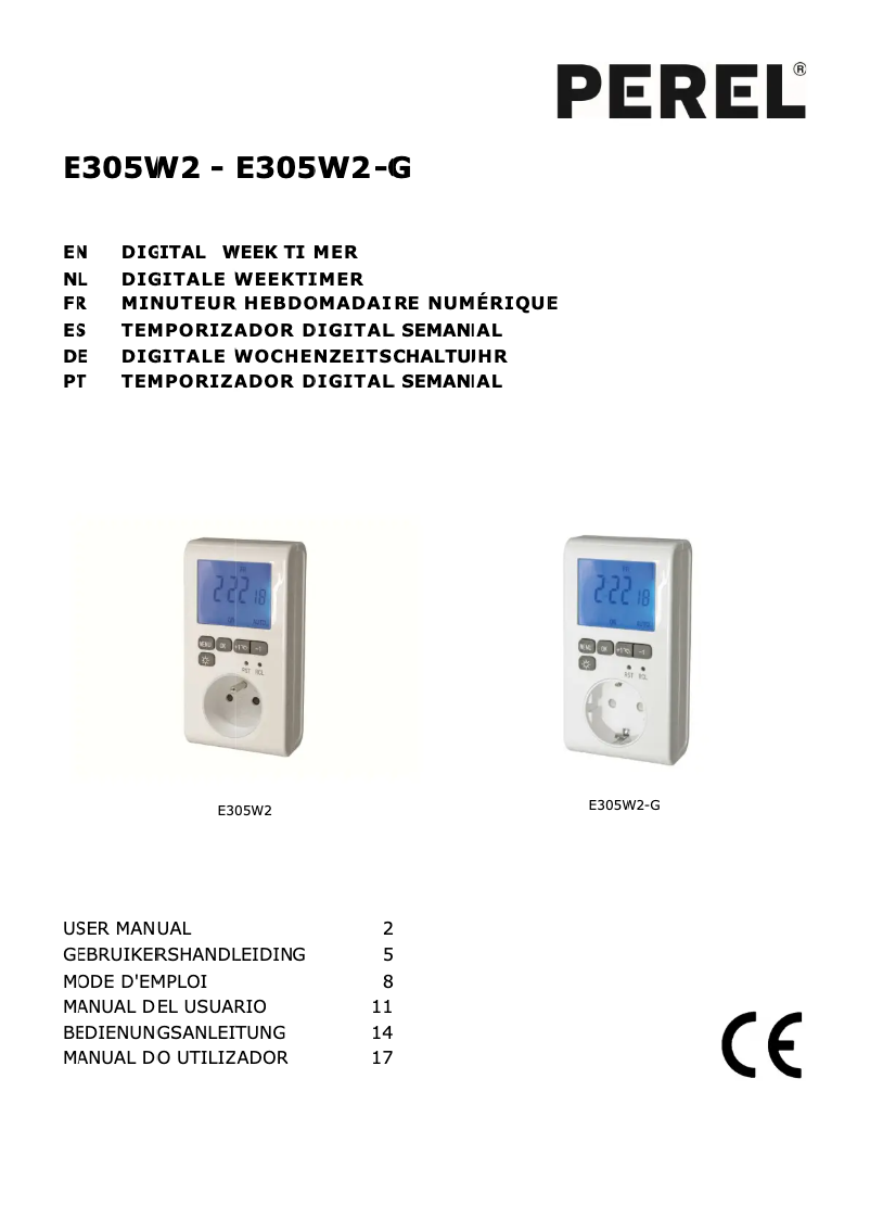 Page 1 of the manual User Manual Perel E305W2
