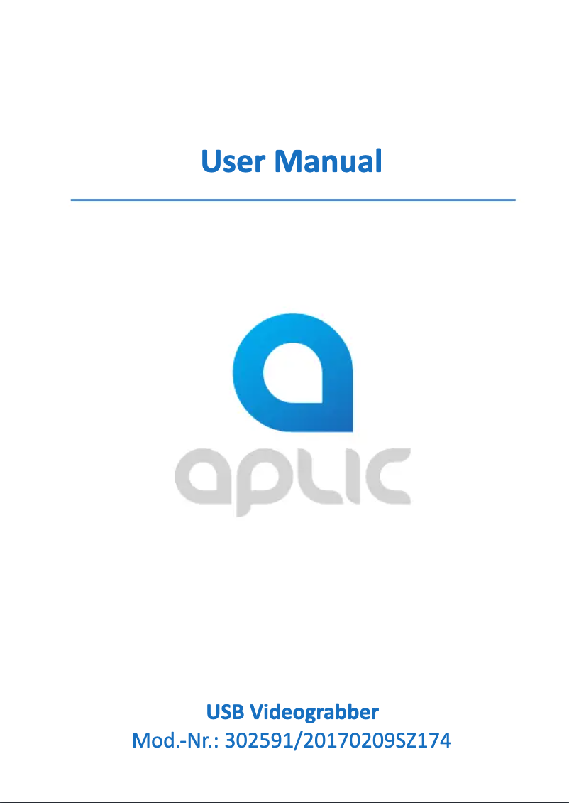 Page n°1 - Manuel utilisateur Aplic 302591
