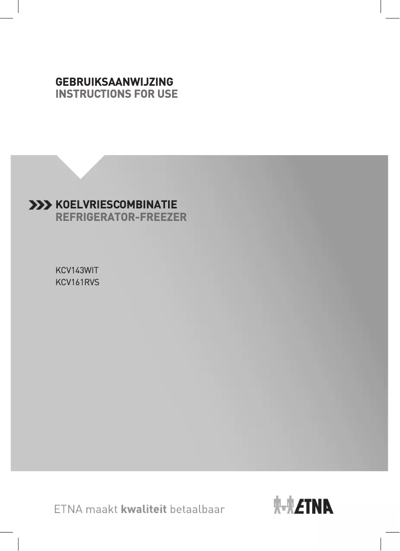 Image de la première page du manuel de l'appareil KCV161RVS