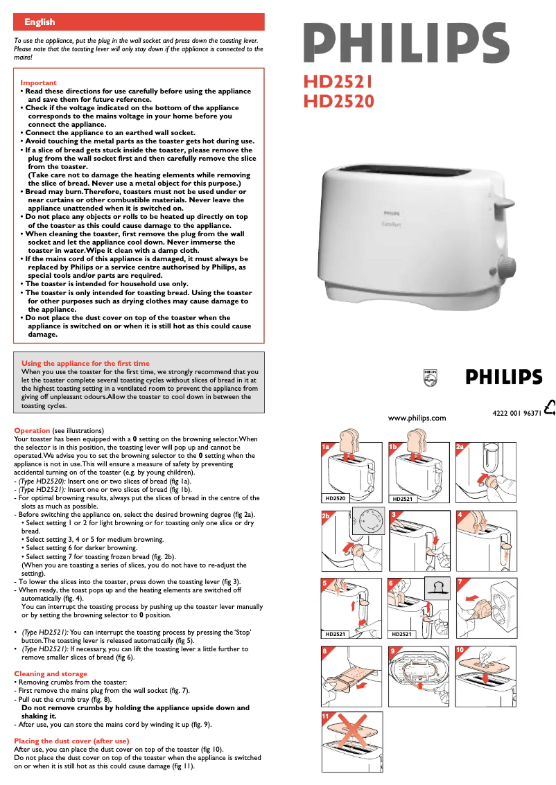 Página 1 del manual Manual de usuario Philips HD2521