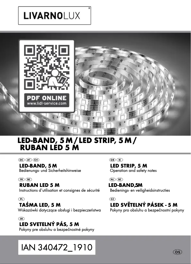 Page 1 de la notice Manuel utilisateur Livarno Lux IAN 340472