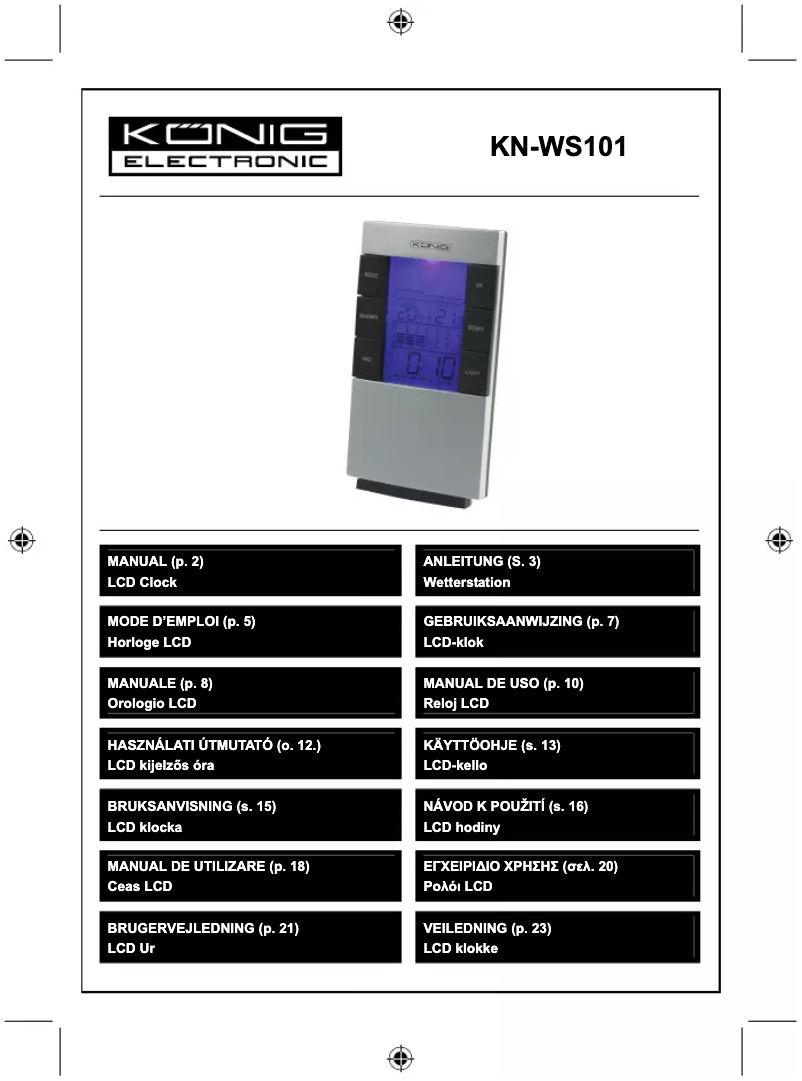 Página 1 del manual Manual de usuario Konig KN-WS101