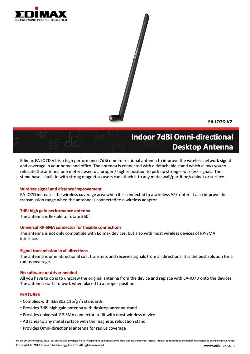 Page n°1 - Manuel utilisateur Edimax EA-IO7D V2