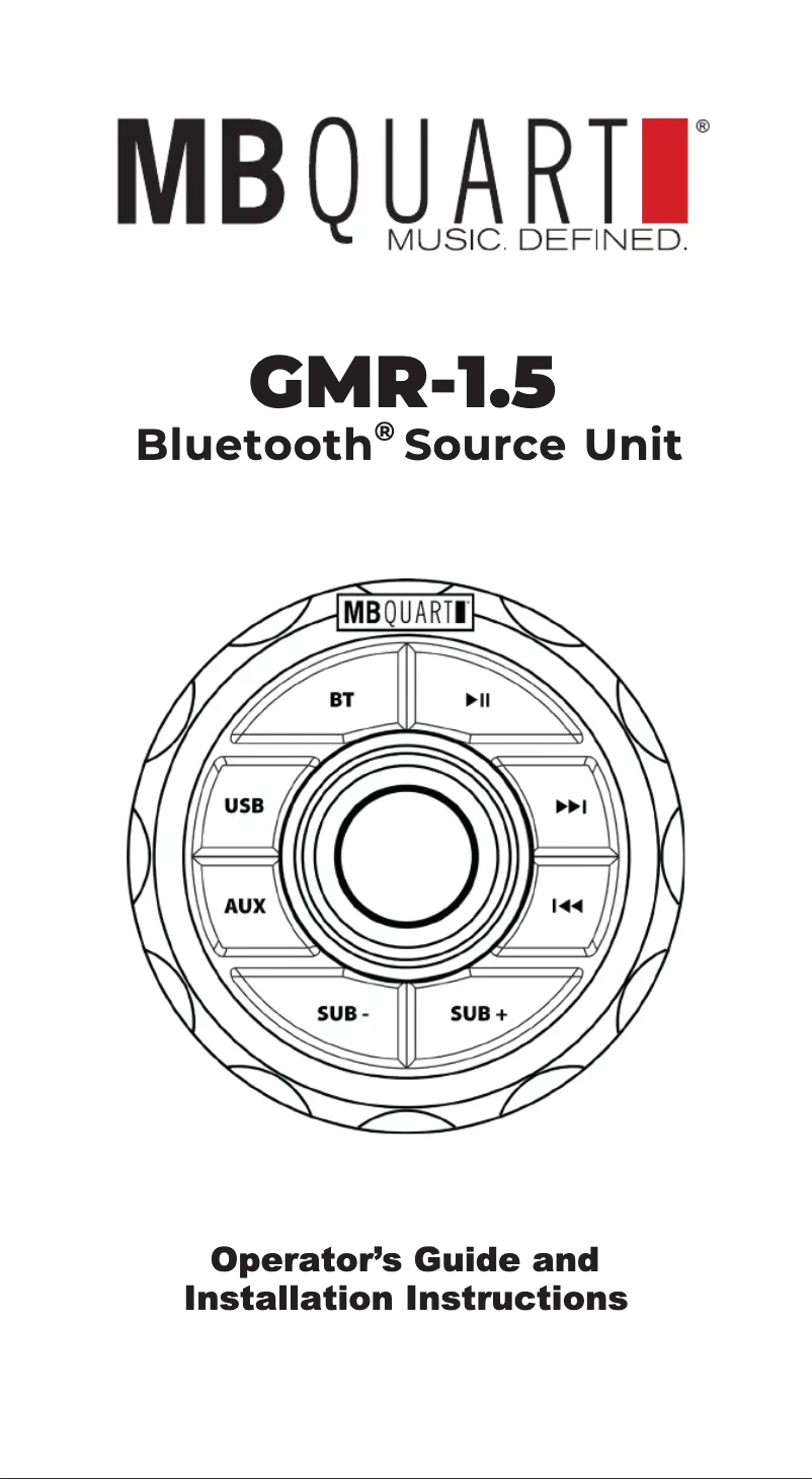 Page n°1 - Manuel utilisateur MB Quart GMR-1.5B