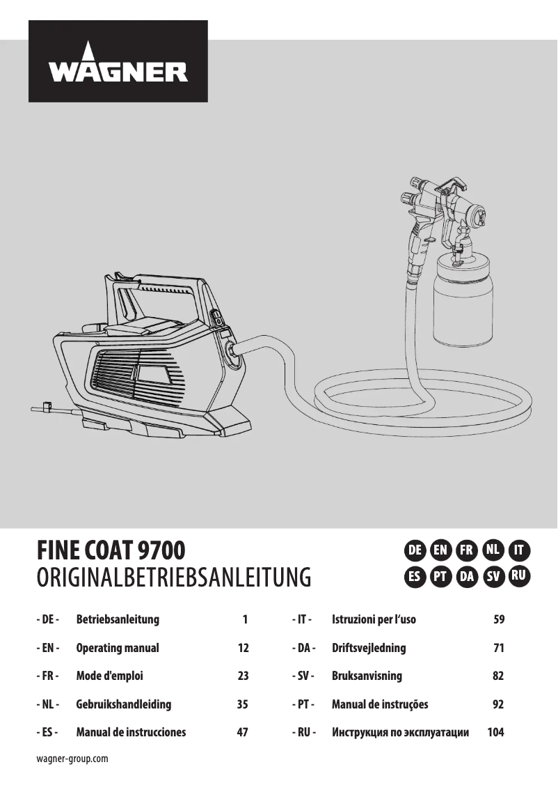 Image de la première page du manuel de l'appareil FineCoat 9700