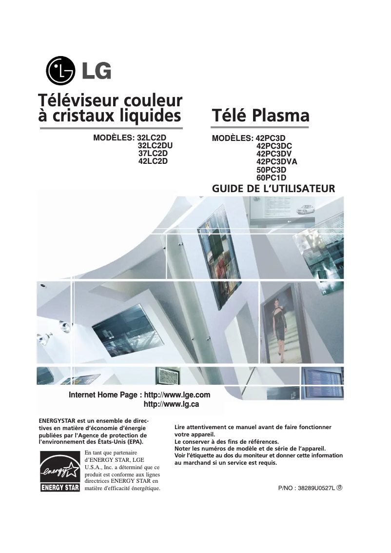 Page 1 de la notice Manuel utilisateur LG 42PC3DVA