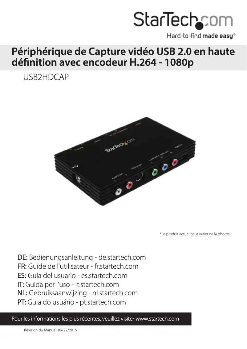 Image de la première page du manuel de l'appareil USB2HDCAP