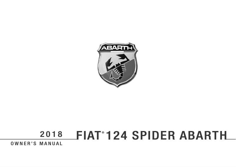 Image de la première page du manuel de l'appareil 124 Spider Abarth (2018)