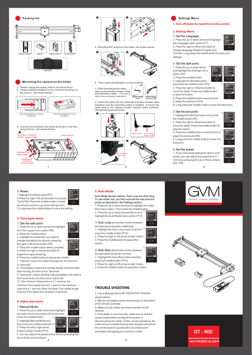 Page 1 de la notice Manuel utilisateur GVM GT-J80D