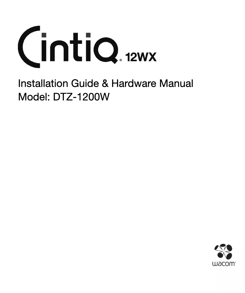 Page 1 de la notice Manuel utilisateur Wacom CintiQ 20WX