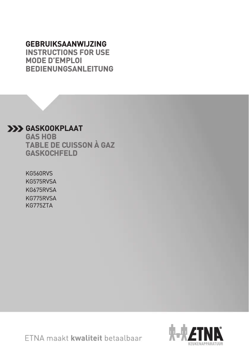 Page 1 de la notice Manuel utilisateur Etna KG575RVSA