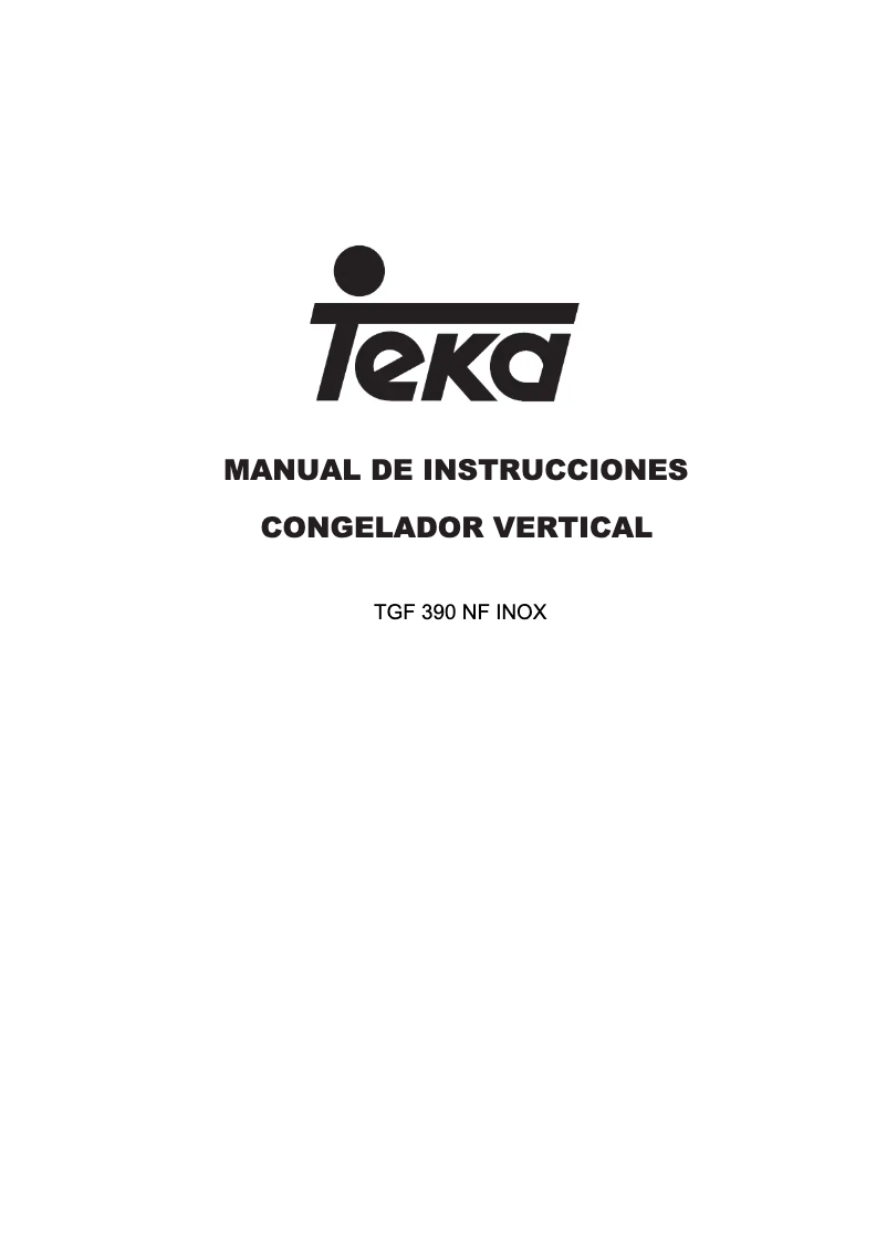 Page n°1 - Manuel utilisateur Teka TGF 390 NF