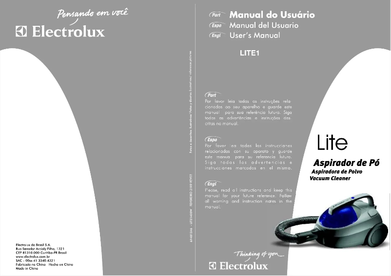 Image de la première page du manuel de l'appareil Lite LITE1