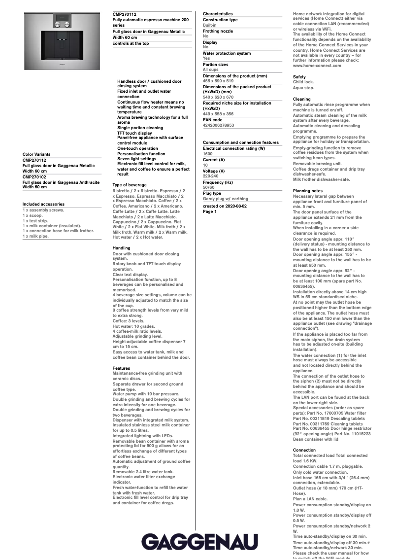 Image de la première page du manuel de l'appareil CMP270112