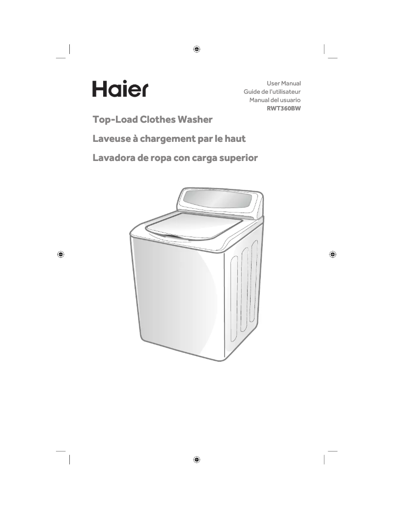 Page 1 de la notice Manuel utilisateur Haier RWT360BW