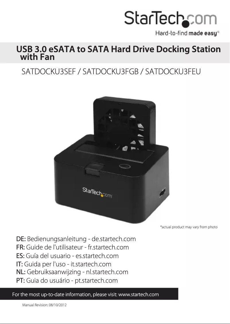 Page n°1 - Manuel utilisateur StarTech.com SATDOCKU3FEU